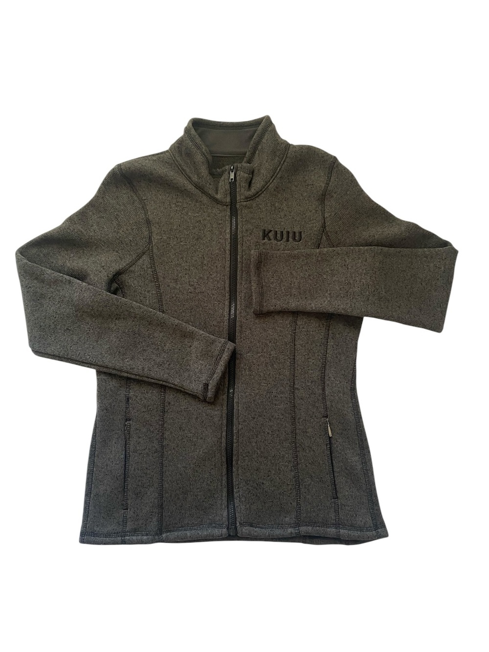 KUIU Women's Charcoal Full-Zip Base Camp High Loft Sweater Fleece Jacket